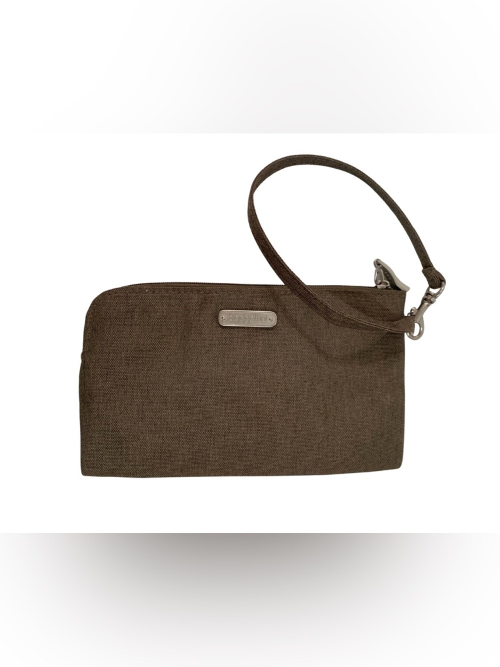 Baggallini Brown RFID Wristlet Lightweight Pouch Travel Wallet Card Slots